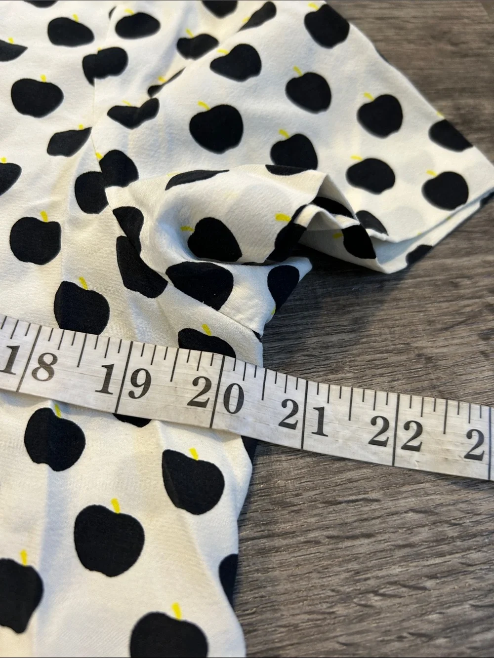 Kate Spade New York Apple Print Peter Pan Collar Silk Blend Blouse 12